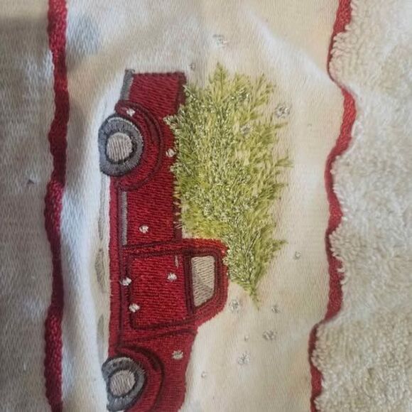 Grammercy Christmas Red Truck and Tree Hand Towels - Picture 3 of 6